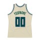 Custom Cream Hunter Green-Royal Authentic Throwback Basketball Jersey