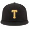 Custom Black Gold-White Stitched Adjustable Snapback Hat