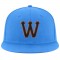 Custom Powder Blue Black-Orange Stitched Adjustable Snapback Hat